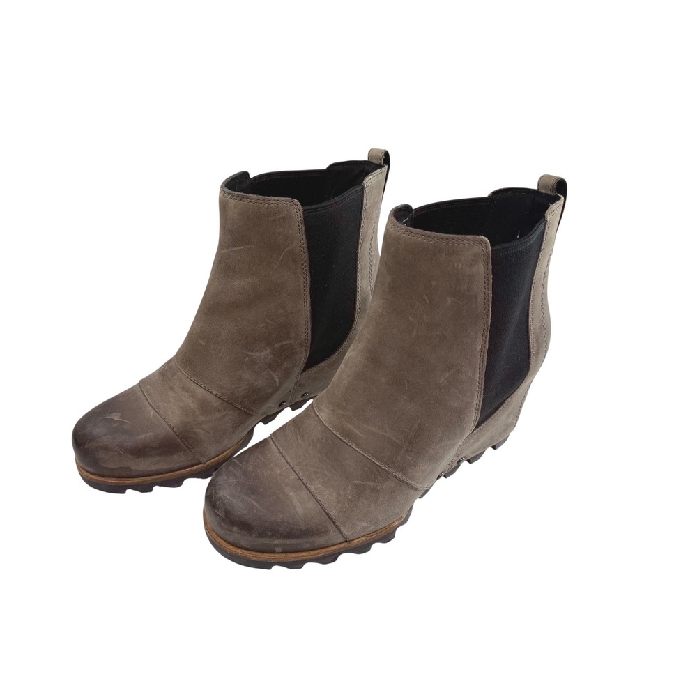 Sorel Lea Hidden Wedge‎ Chelsea boot waterproof Women's Size 7.5 Gray Leather